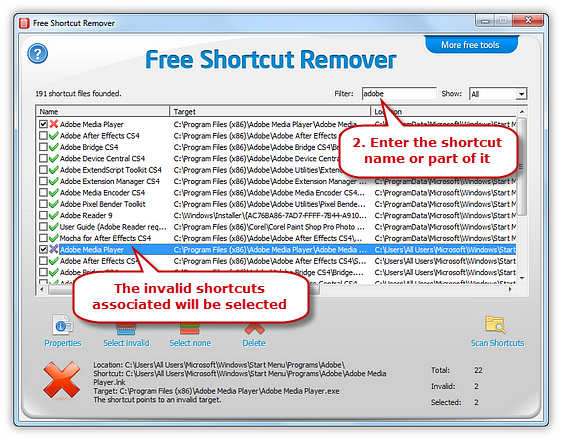 Filter Shortcuts