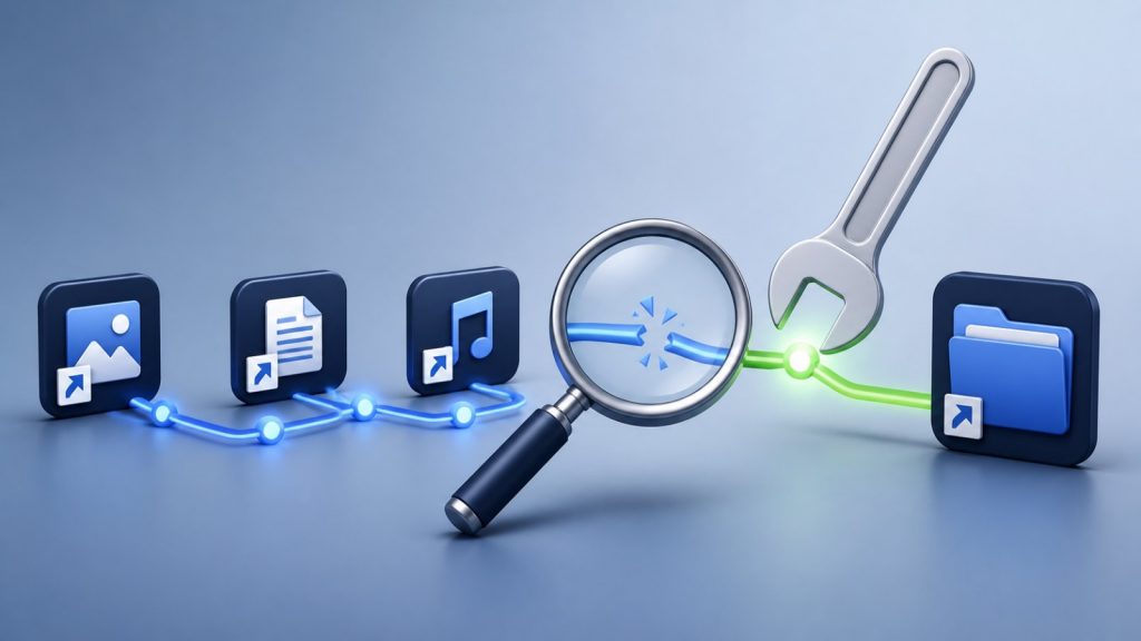 Finding and repairing broken Windows shortcuts and missing targets