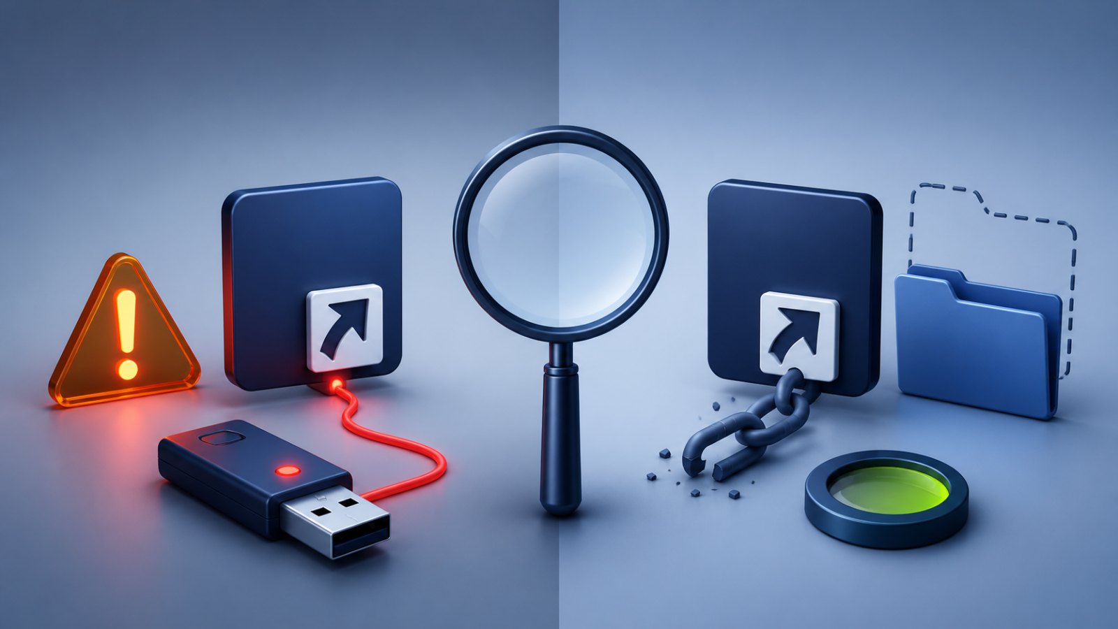 Shortcut virus या सिर्फ broken shortcut?