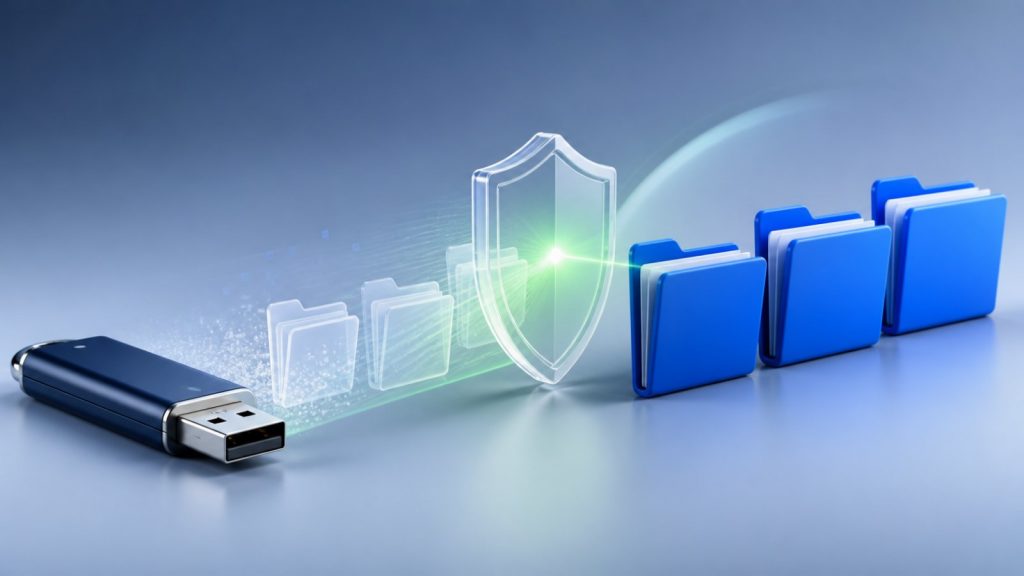 Restoring hidden folders on a USB drive after a security scan