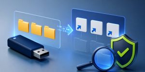 USB folders appearing as shortcut files while original folders are hidden