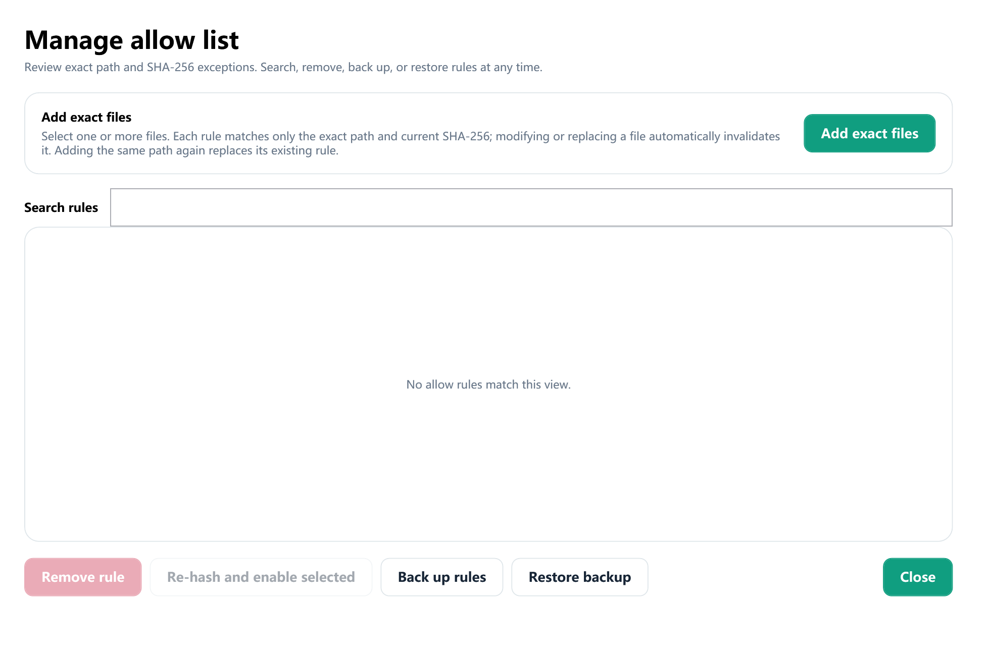 Trusted shortcut allow list in Shortcut Remover