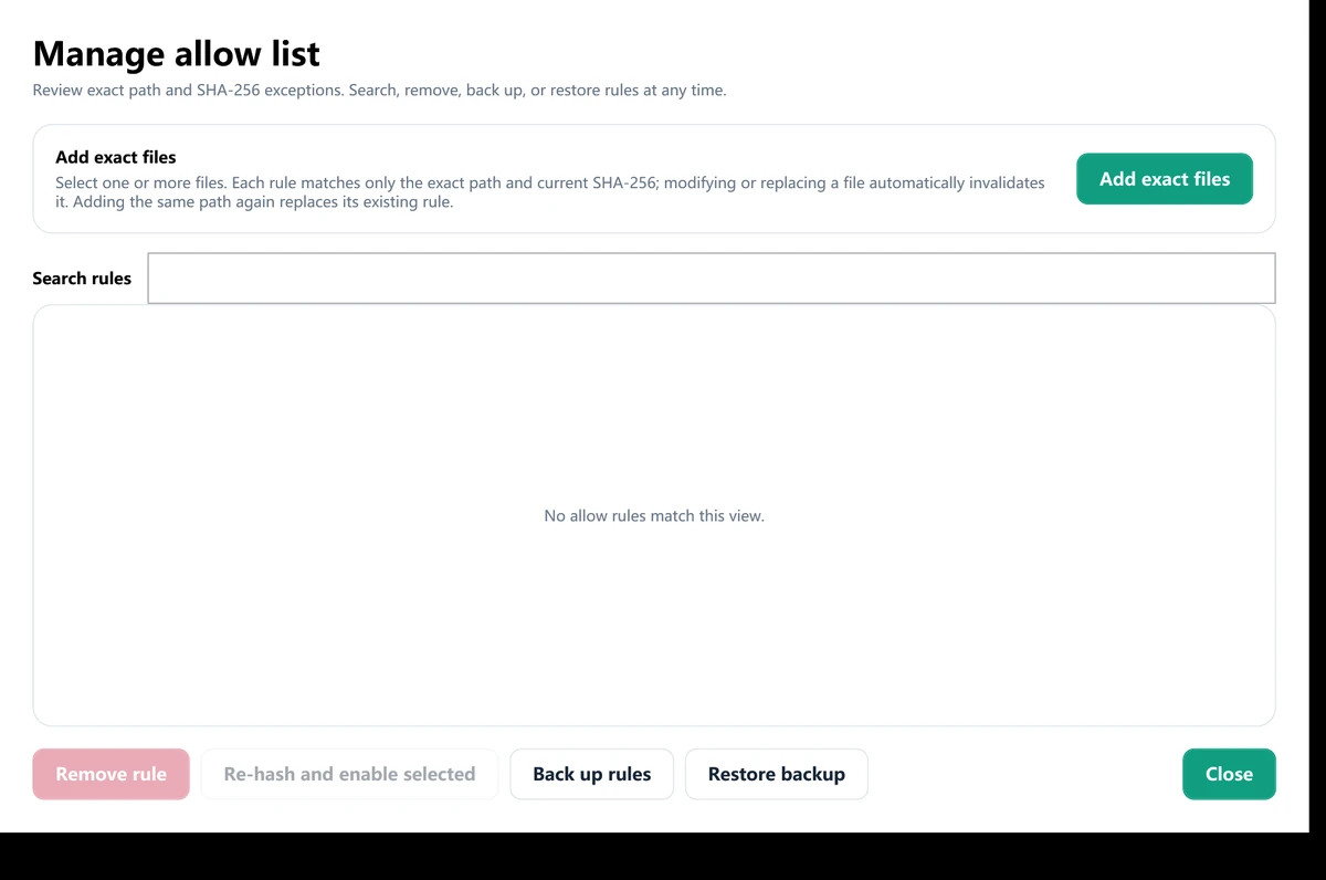 Shortcut Remover trusted shortcut allow list